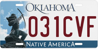 OK license plate 031CVF