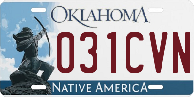 OK license plate 031CVN