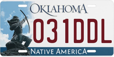OK license plate 031DDL