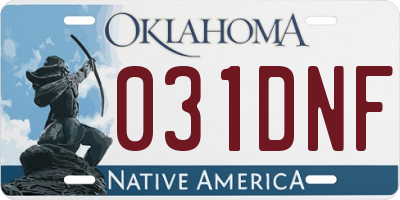 OK license plate 031DNF