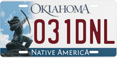 OK license plate 031DNL