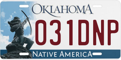 OK license plate 031DNP