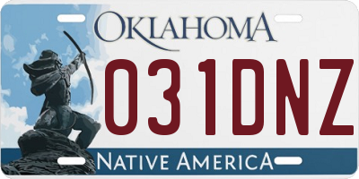 OK license plate 031DNZ