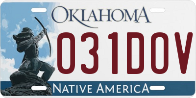 OK license plate 031DOV