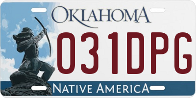 OK license plate 031DPG