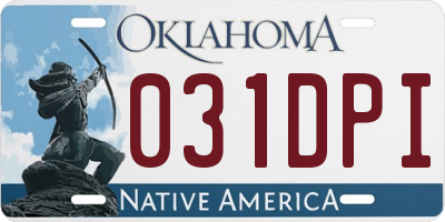 OK license plate 031DPI