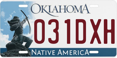OK license plate 031DXH