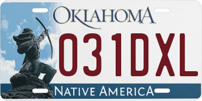OK license plate 031DXL