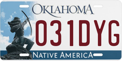 OK license plate 031DYG