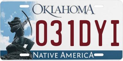 OK license plate 031DYI