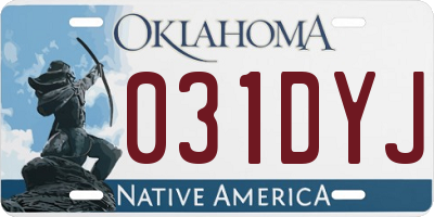 OK license plate 031DYJ