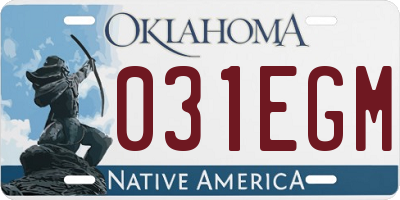 OK license plate 031EGM