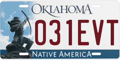 OK license plate 031EVT