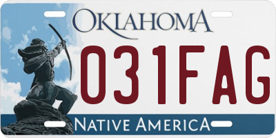 OK license plate 031FAG