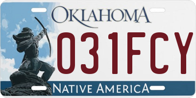 OK license plate 031FCY