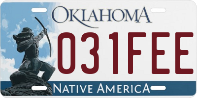 OK license plate 031FEE