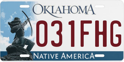 OK license plate 031FHG