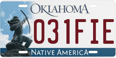 OK license plate 031FIE