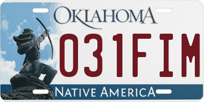 OK license plate 031FIM