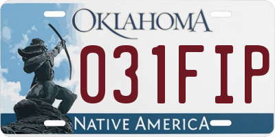 OK license plate 031FIP