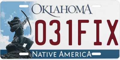OK license plate 031FIX