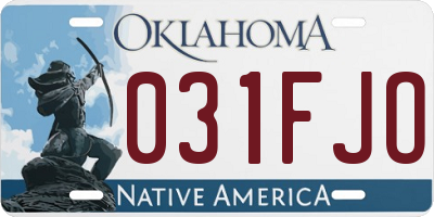 OK license plate 031FJO