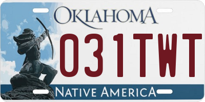 OK license plate 031TWT