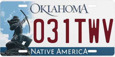 OK license plate 031TWV