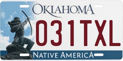 OK license plate 031TXL