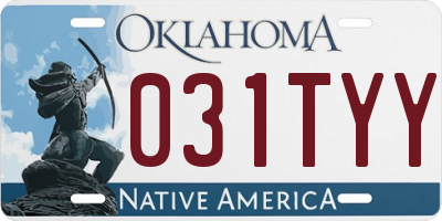 OK license plate 031TYY