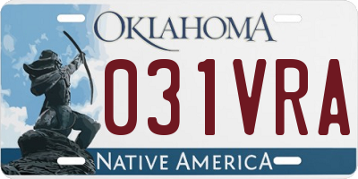 OK license plate 031VRA