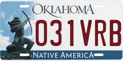 OK license plate 031VRB