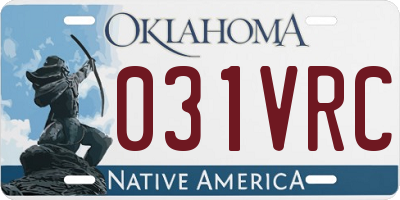 OK license plate 031VRC