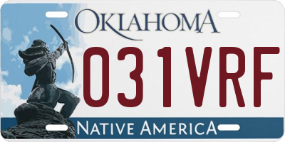 OK license plate 031VRF