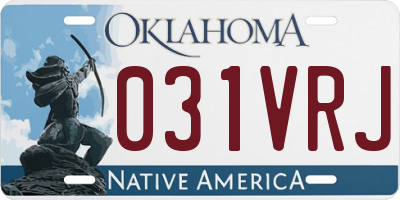 OK license plate 031VRJ