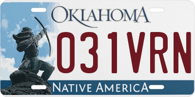 OK license plate 031VRN