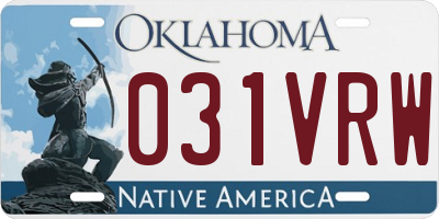 OK license plate 031VRW