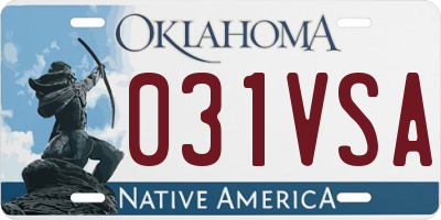 OK license plate 031VSA