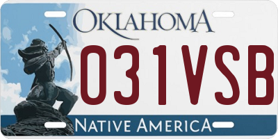 OK license plate 031VSB