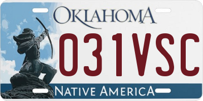 OK license plate 031VSC