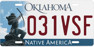 OK license plate 031VSF