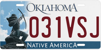 OK license plate 031VSJ