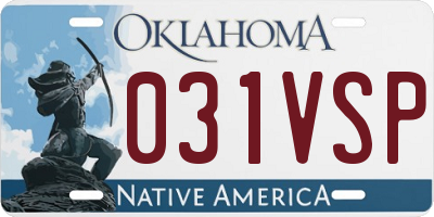 OK license plate 031VSP