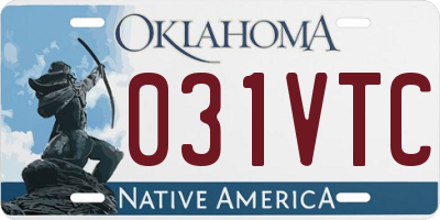OK license plate 031VTC
