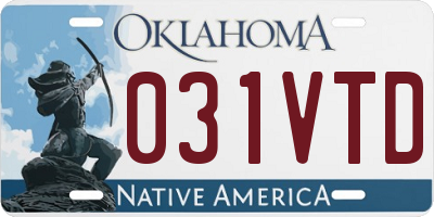 OK license plate 031VTD