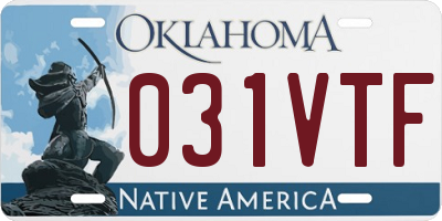 OK license plate 031VTF