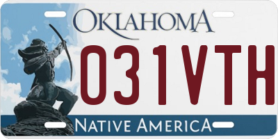 OK license plate 031VTH