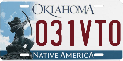 OK license plate 031VTO