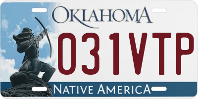 OK license plate 031VTP