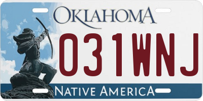 OK license plate 031WNJ